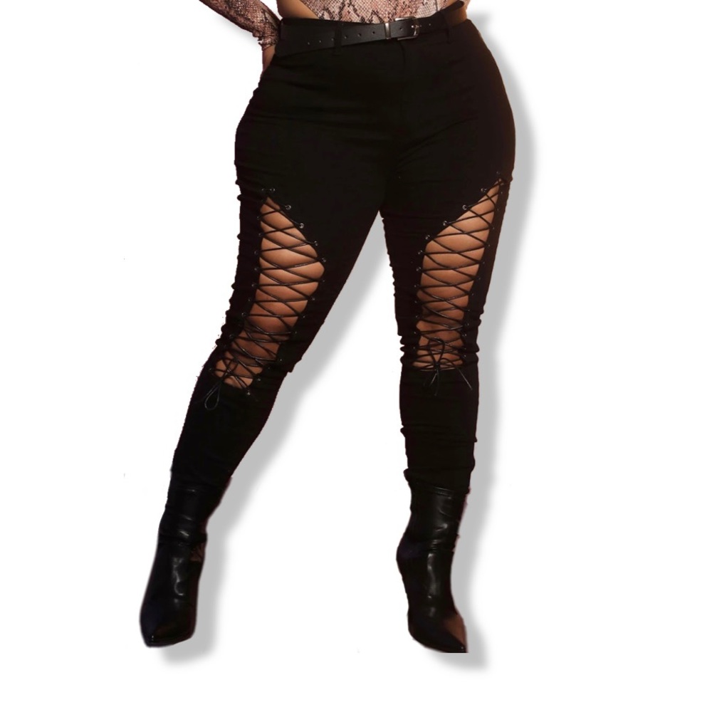 Strung Out Lace Up Skinny Jeans